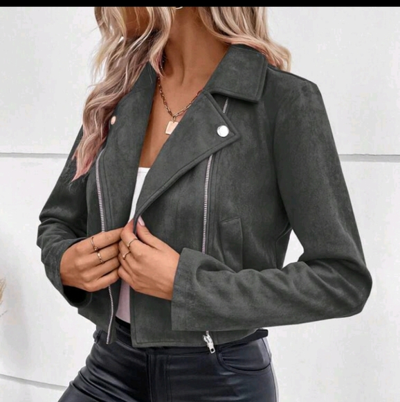 Women's Spring And Autumn Stand Collar Zipper Up Casual Jacket With Long Sleeves - Picture 3 of 7